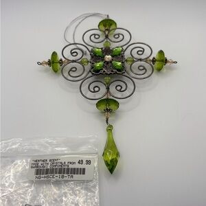 Green Holiday Ornament with Swarovski Crystals